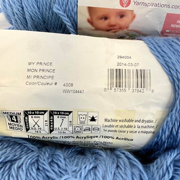 Caron Simply Baby Acrylic Yarn Bundle My Prince 100% Acrylic Medium - Picture 2 of 3